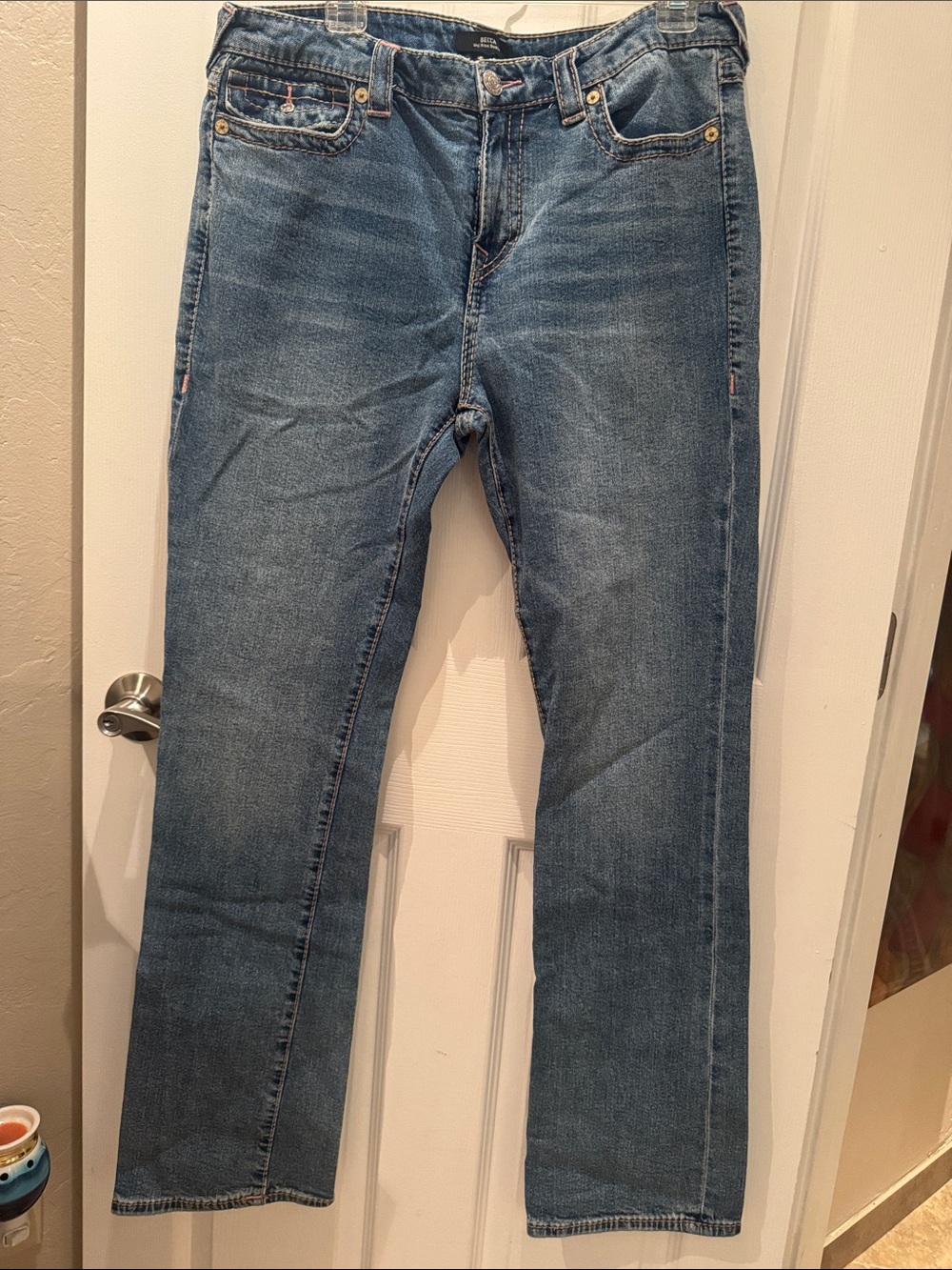 True Religion Women’s Straight-Leg Becca Jeans in Medium Blue Denim